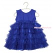 Royal Blue Sparkle Sequins Layer Dance Party Dress PD048